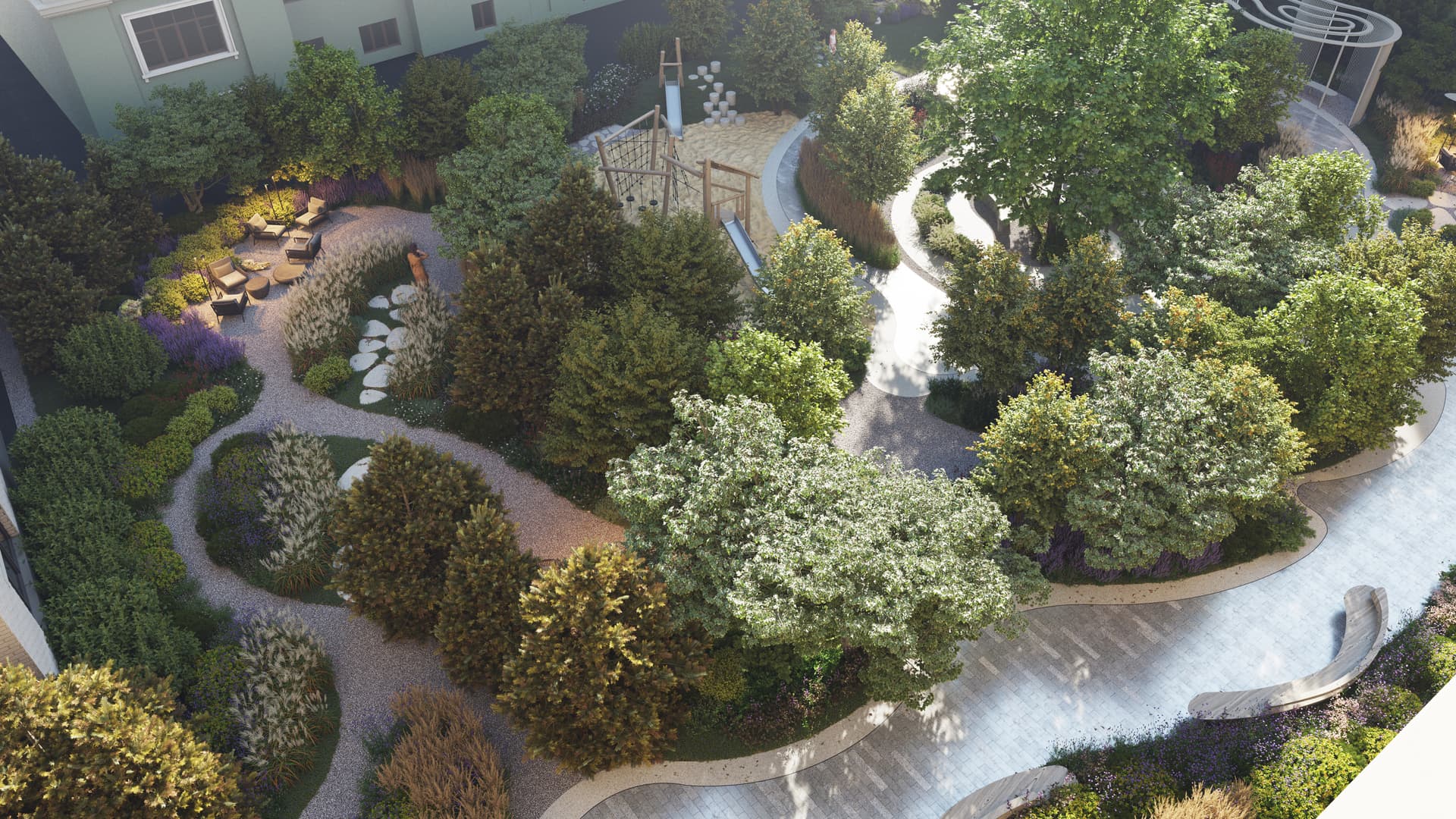 детская или спортивная площадка ЖК Лючи — ландшафтная студия Derevo Park