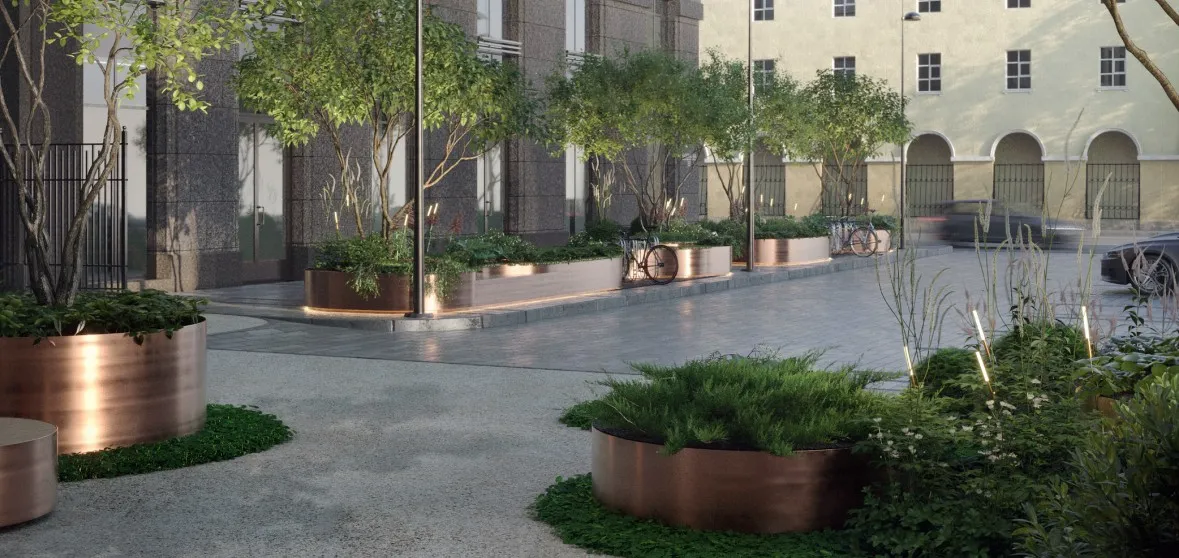 Камерный сад: общественное пространство, общий вид — ландшафтная студия Derevo Park